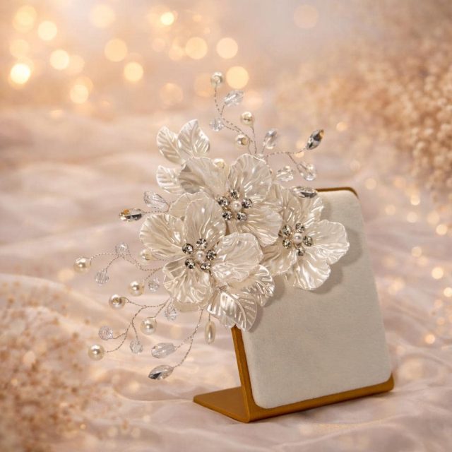 White Flower Bridal Hair Clip