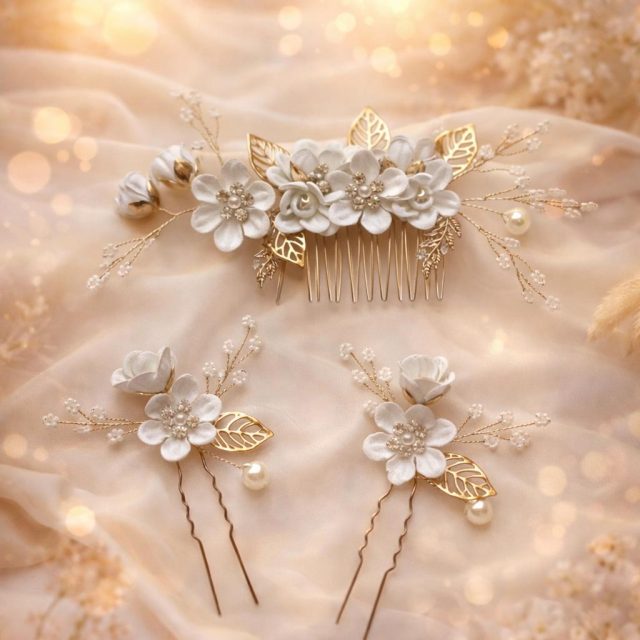 Bridal Hair Comb and Pin Set