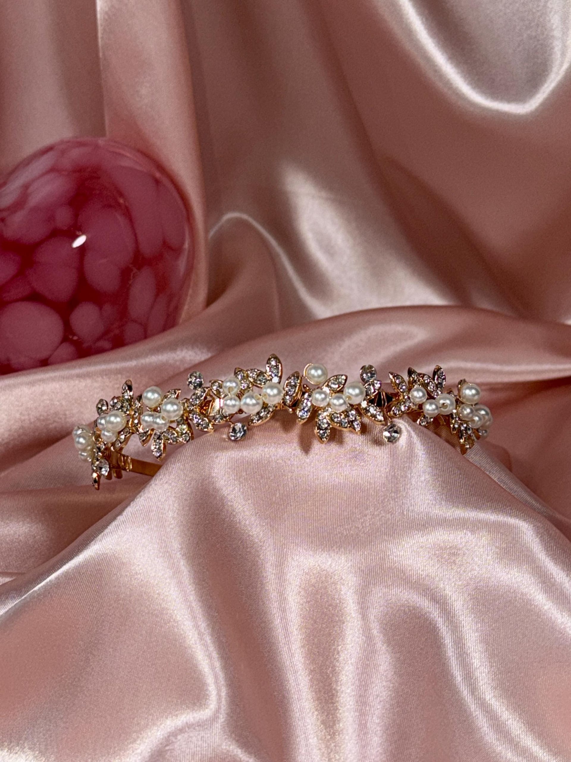 Gold Pearl Bridal Headband