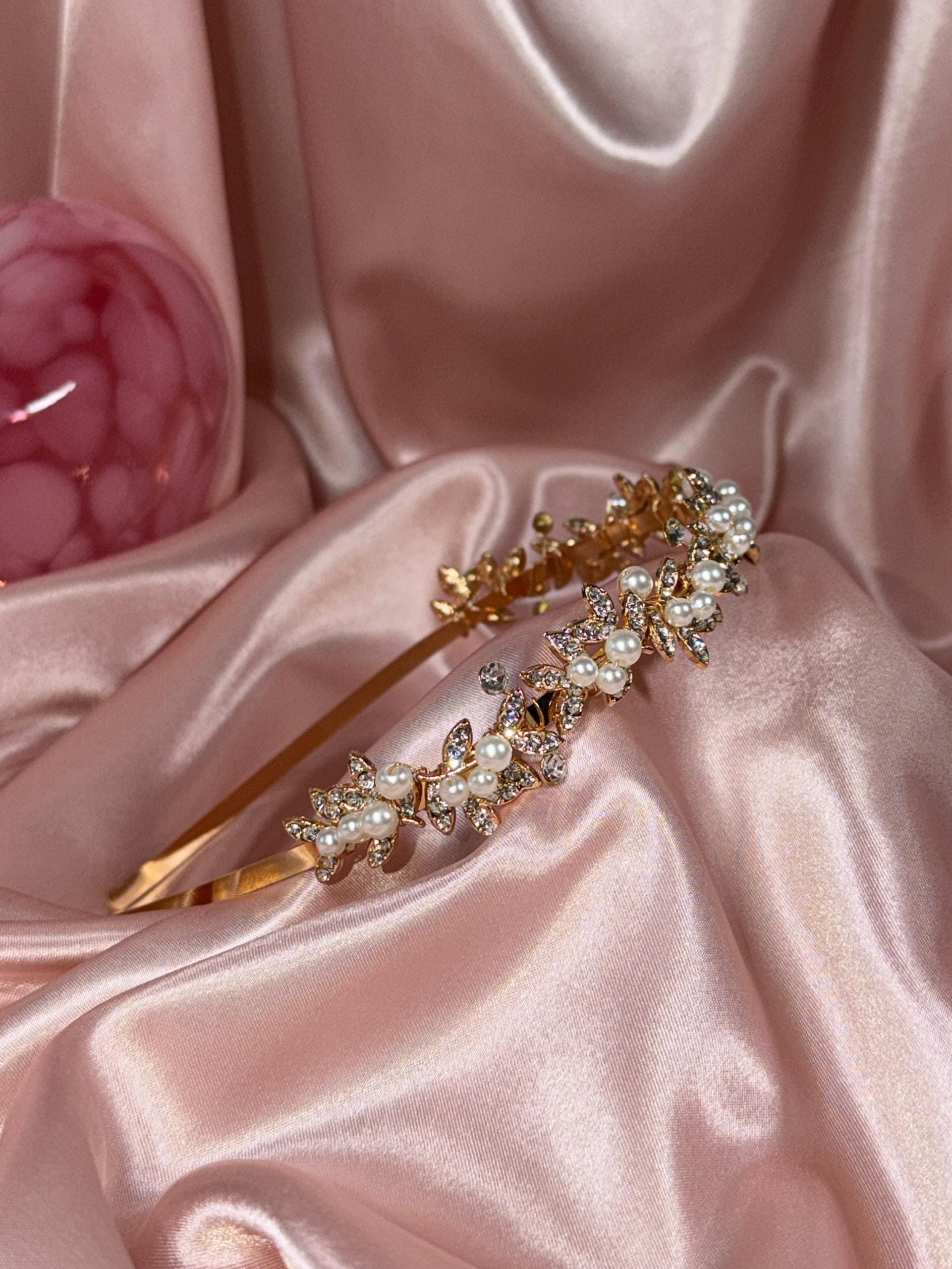 Gold Pearl Bridal Headband