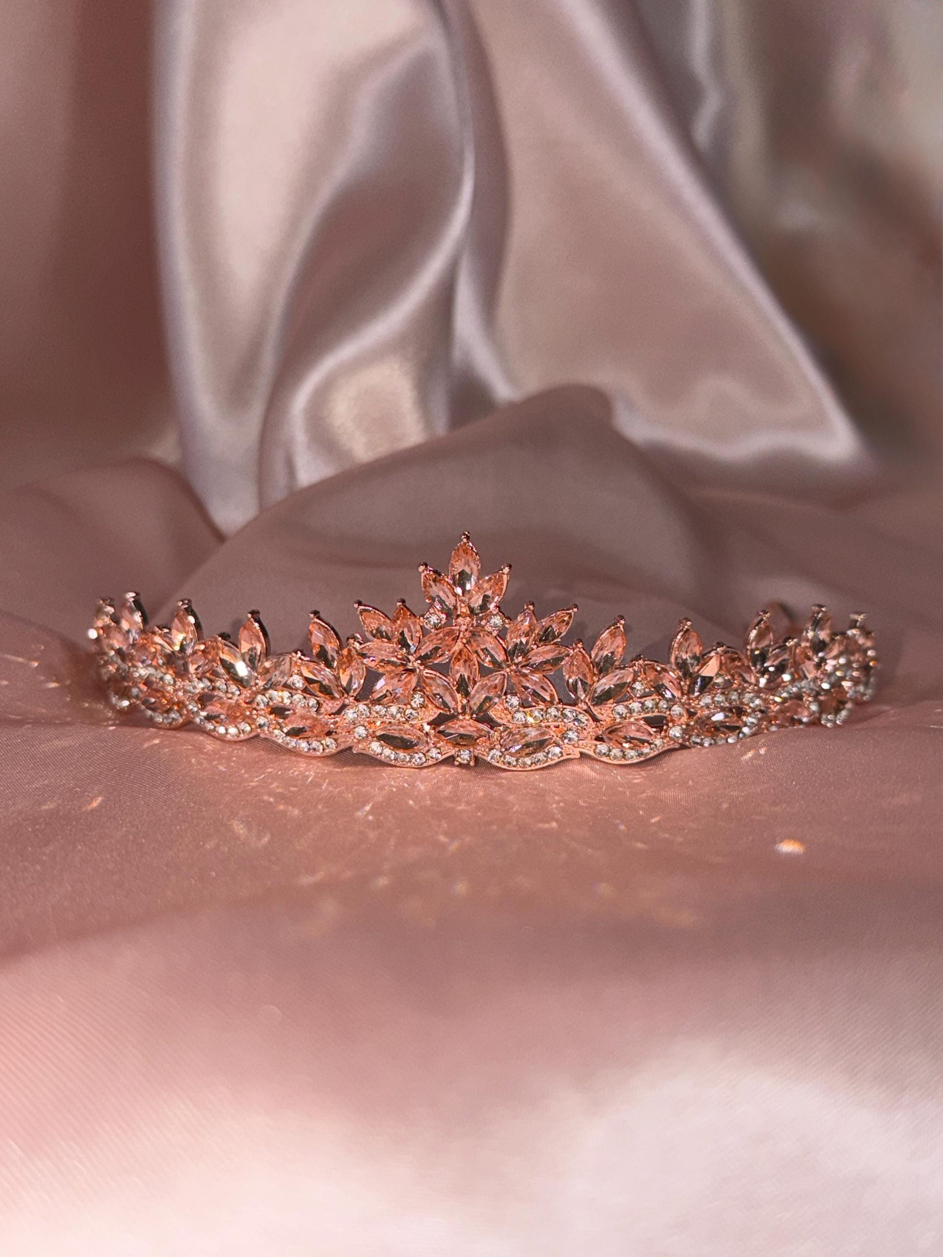 Pink Crystal Tiara Crown – Wedding Tiara