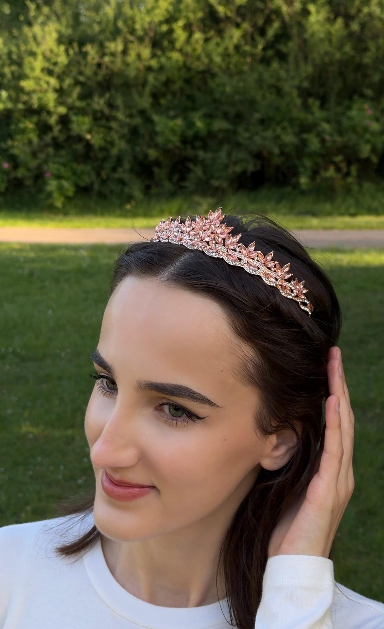 Pink Crystal Tiara Crown – Wedding Tiara