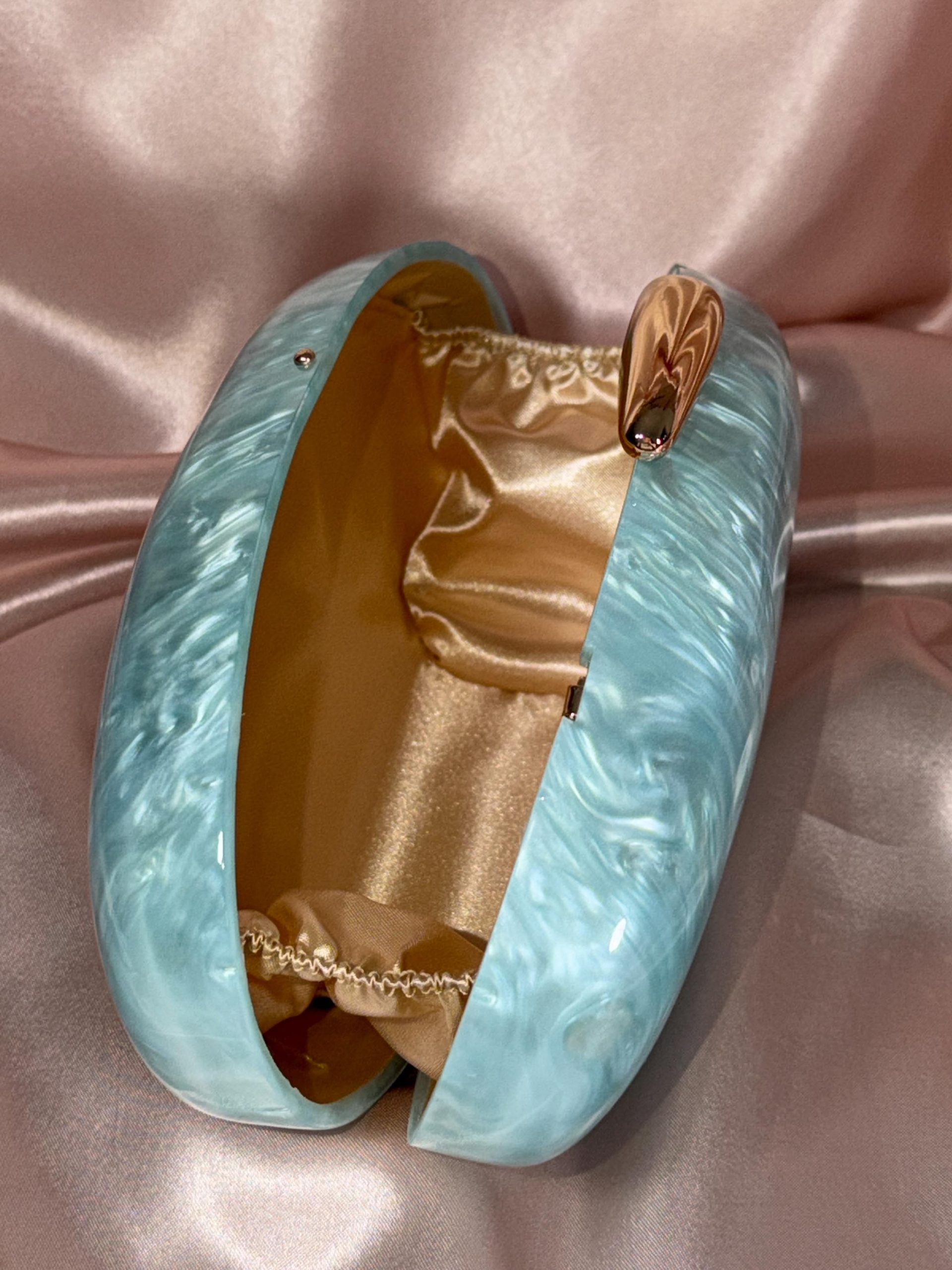 Blue Oval Clutch Purse