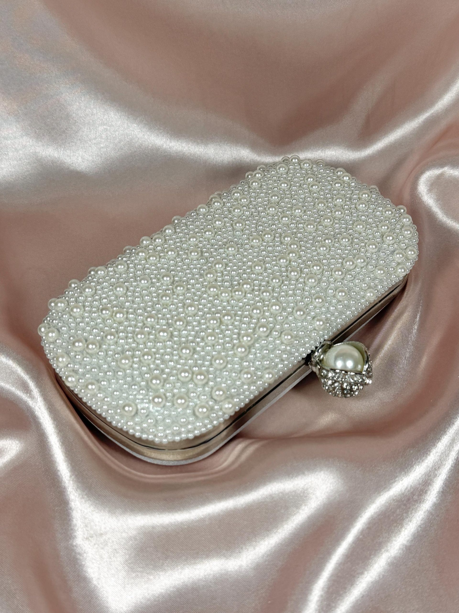 Gold Pearl Clutch Purse – Handmade Wedding Bag
