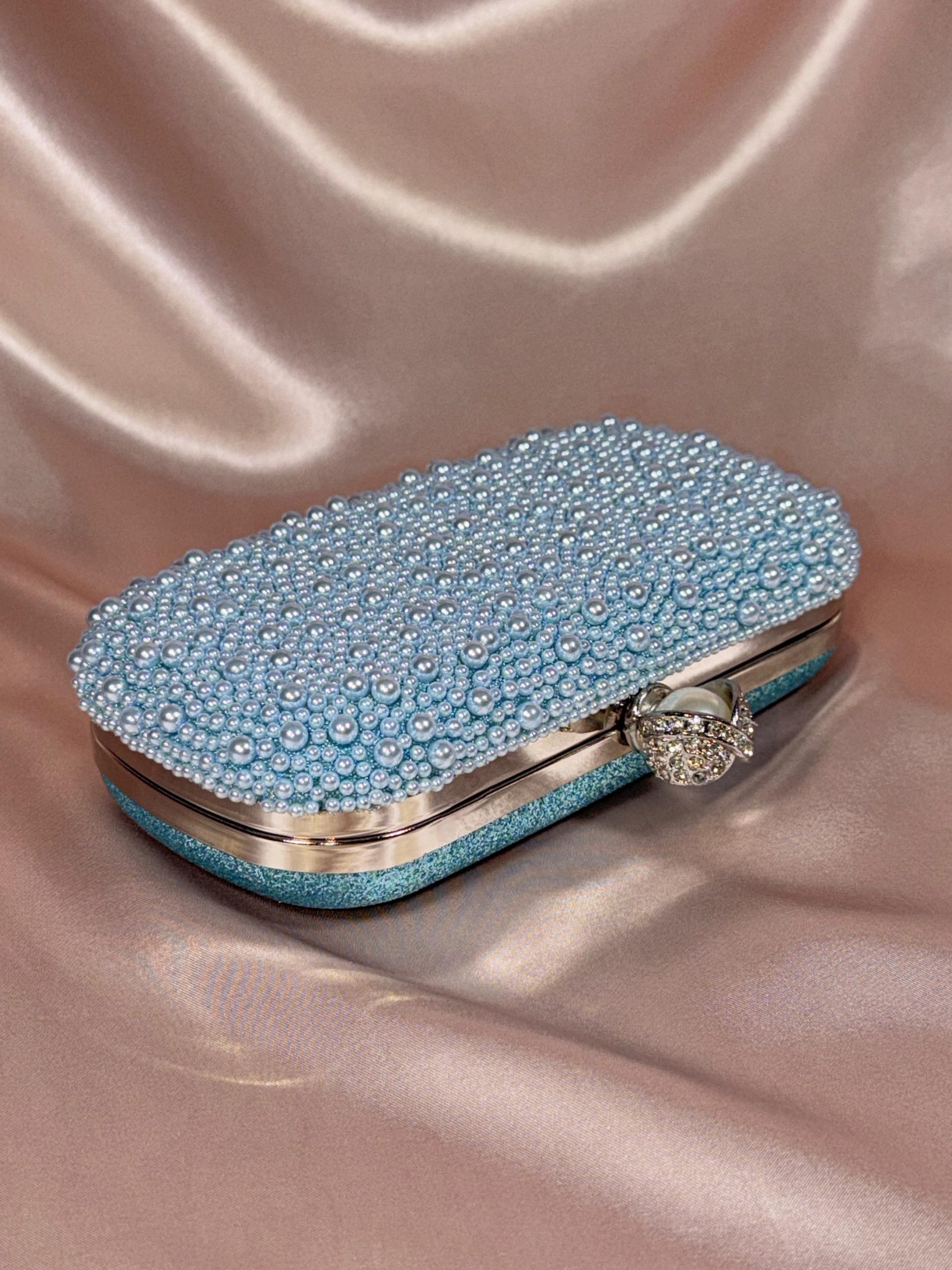 Gold Pearl Clutch Purse – Handmade Wedding Bag