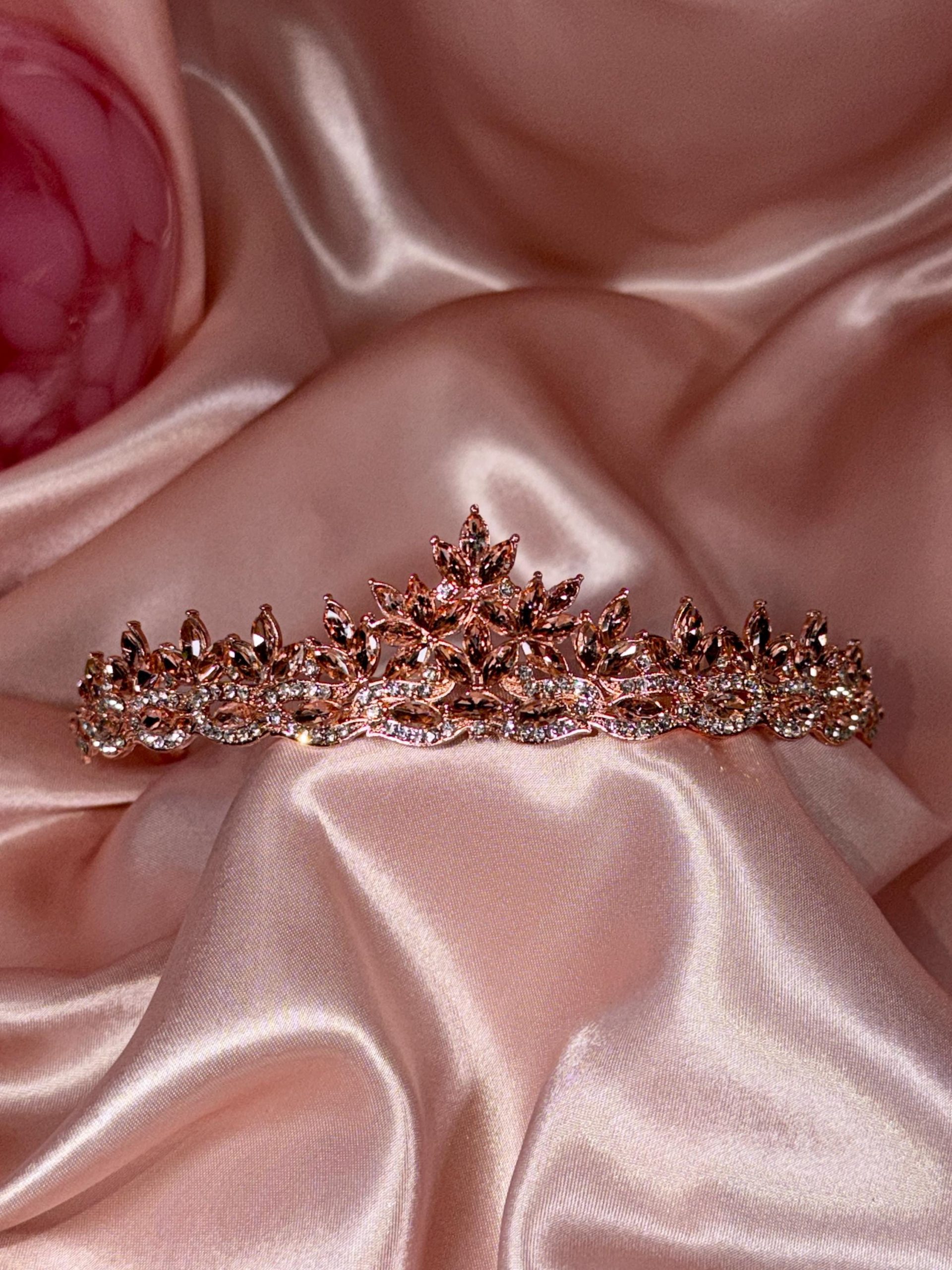 Pink Crystal Tiara Crown – Wedding Tiara