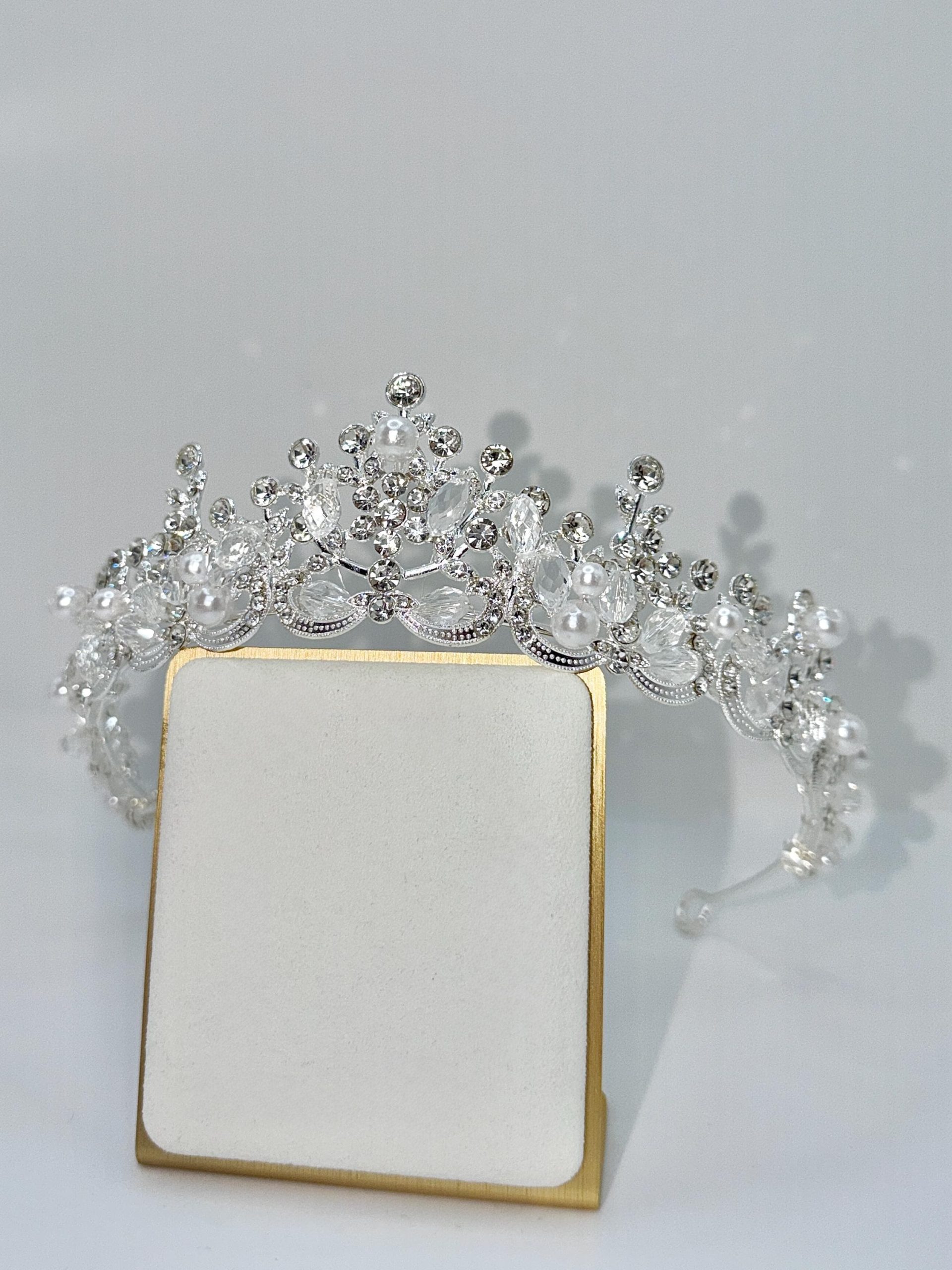 Silver Bridal Tiara – Crystal Wedding Crown I