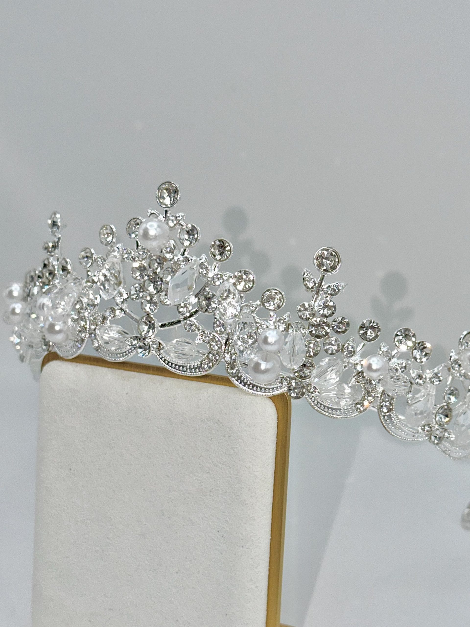 Silver Bridal Tiara – Crystal Wedding Crown I
