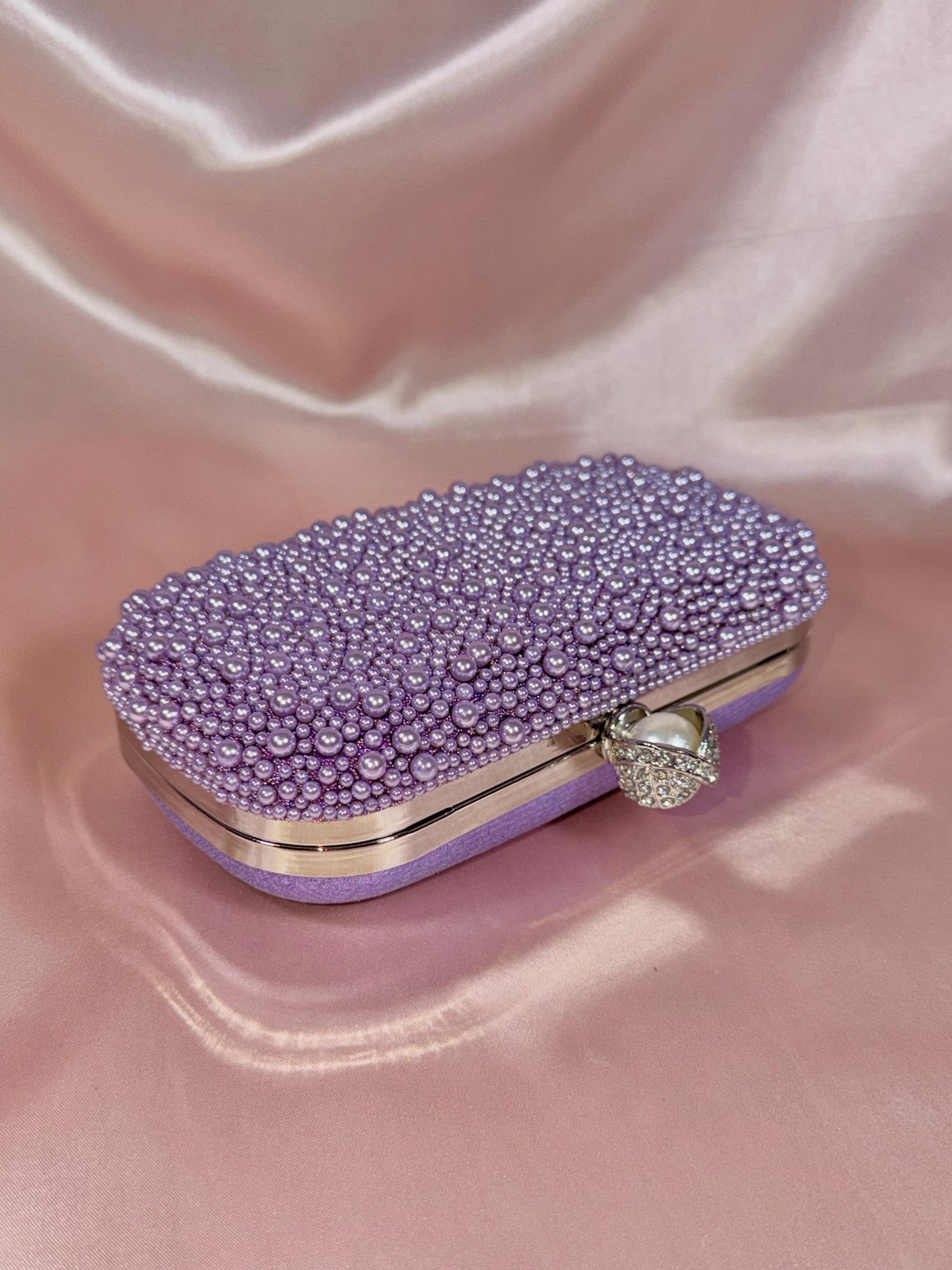 Gold Pearl Clutch Purse – Handmade Wedding Bag