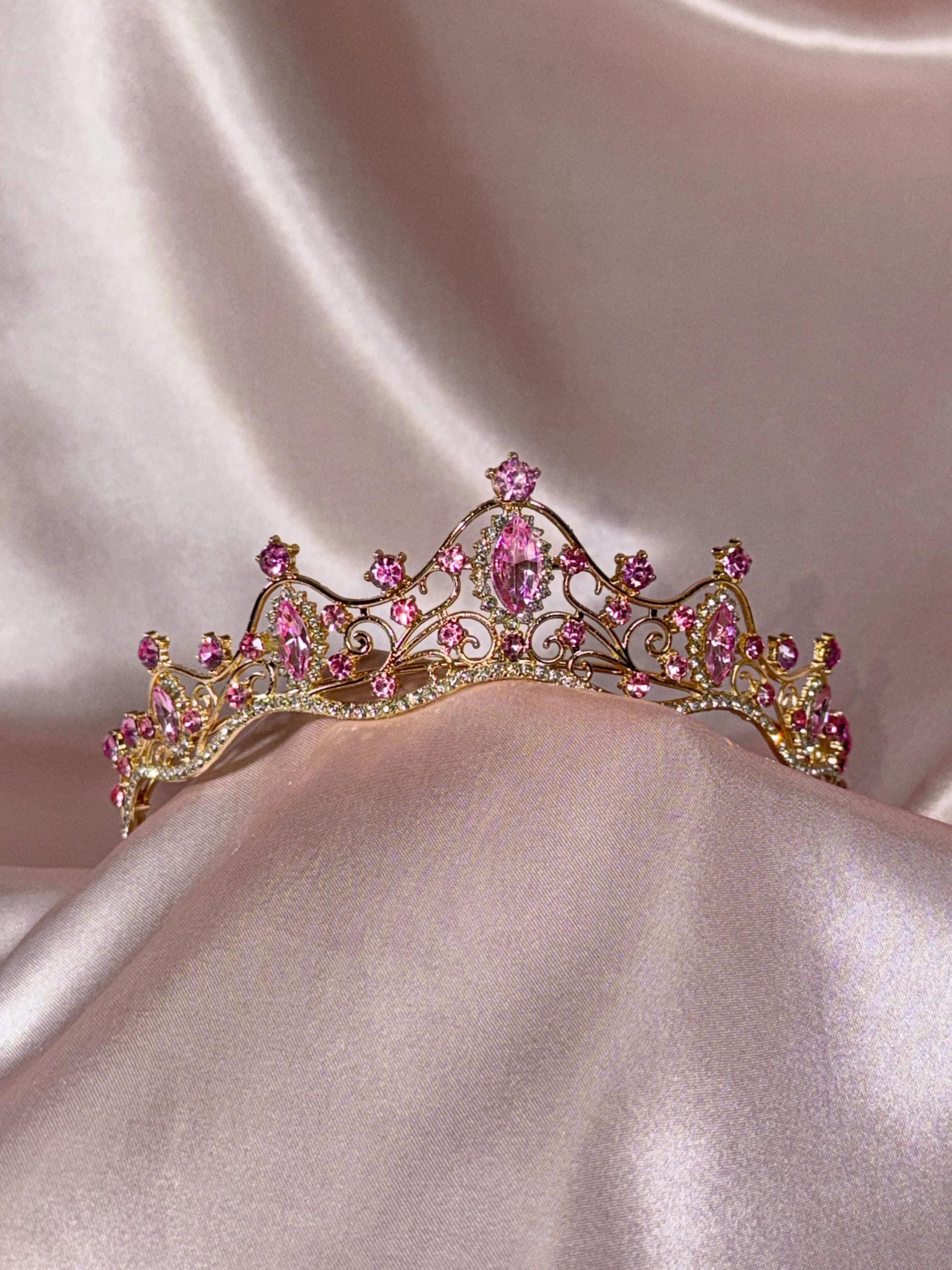 Emerald Green Crystal Tiara Crown – Gold Wedding Tiara for Brides
