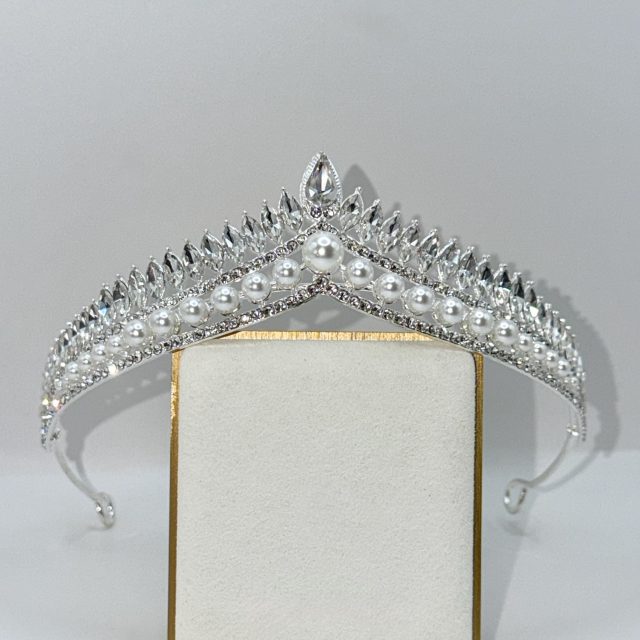 Silver Pearl Tiara for Brides