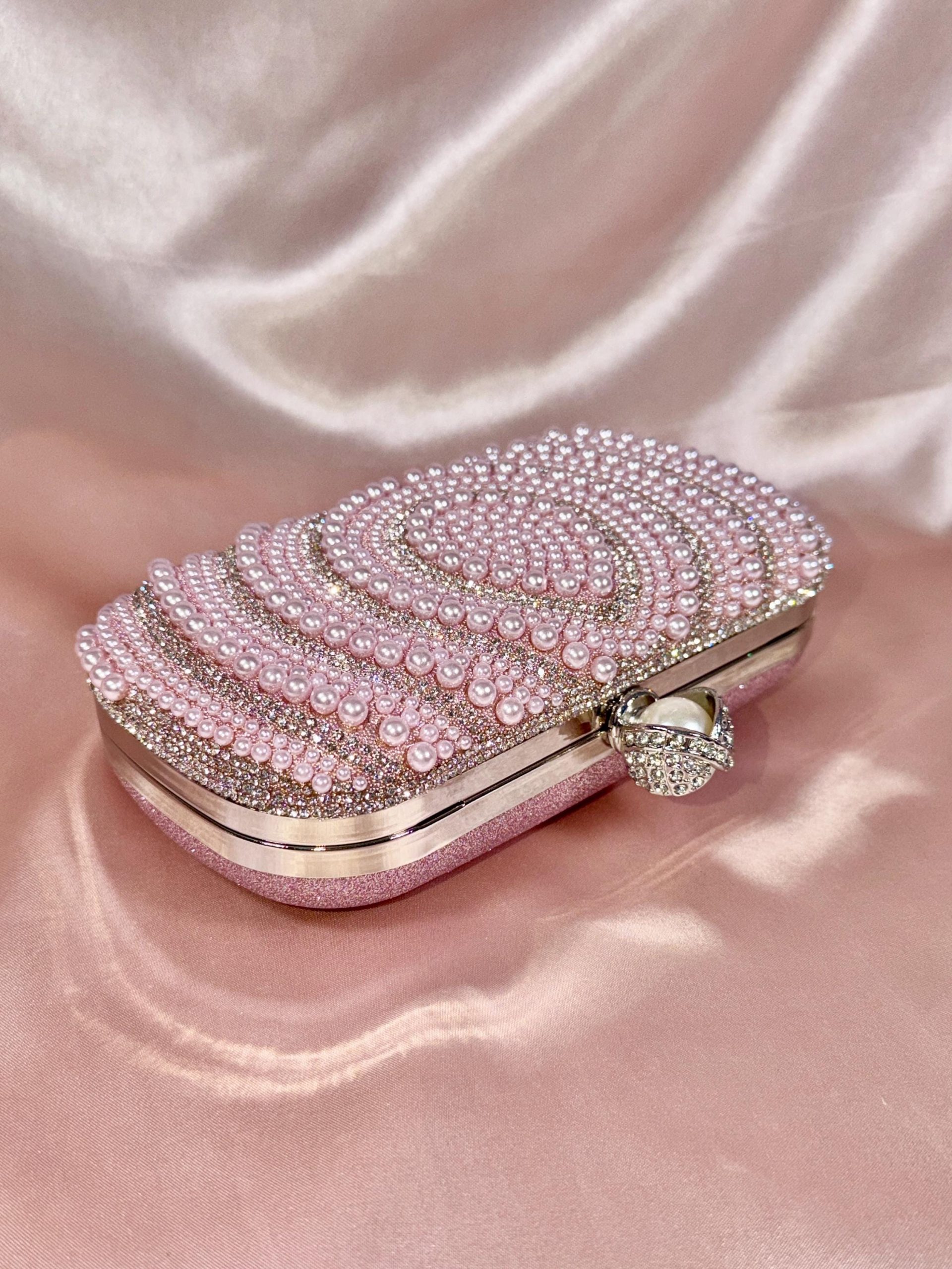 Gold Pearl Clutch Purse – Beaded Clutch Bag