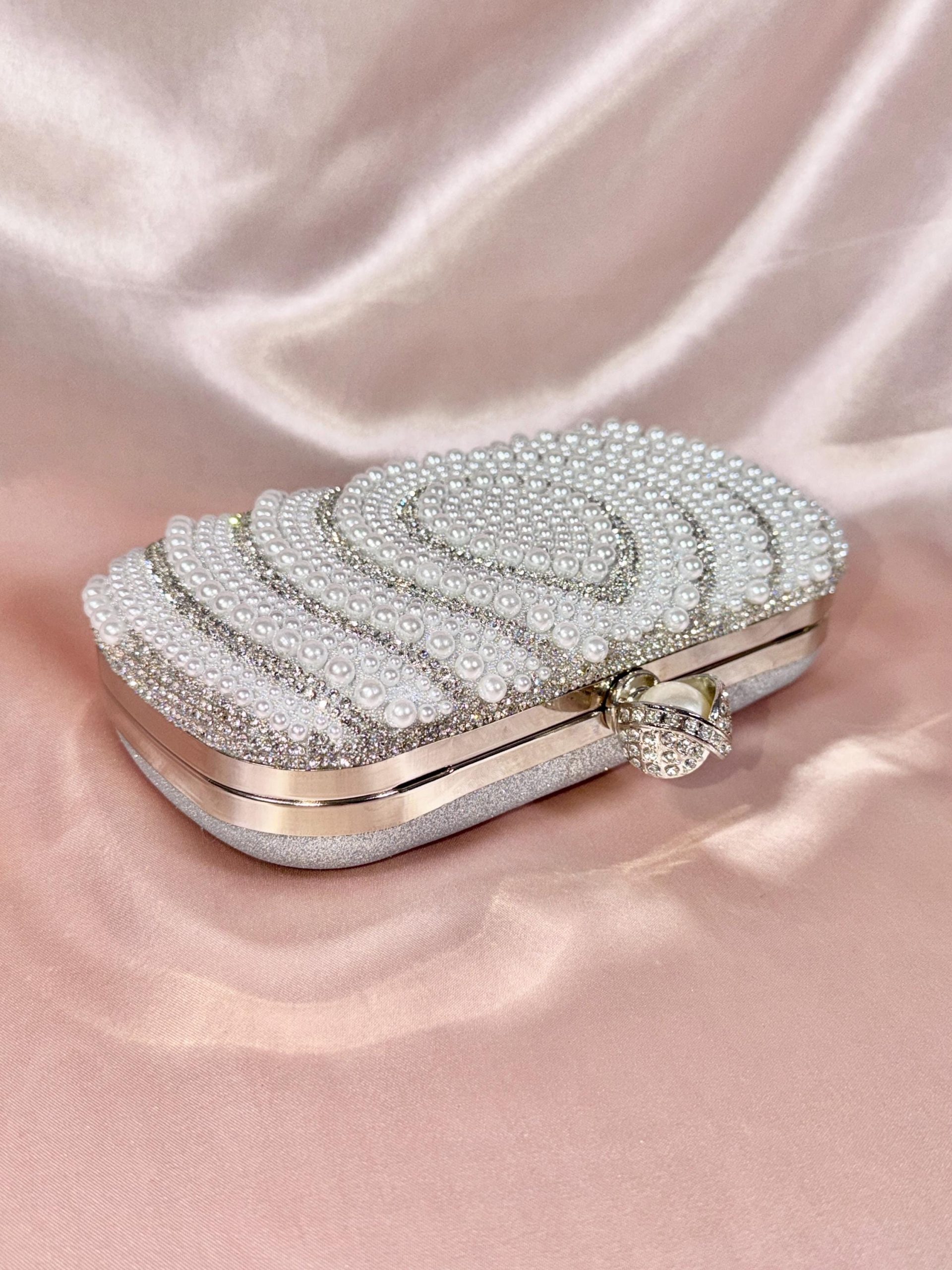 Gold Pearl Clutch Purse – Beaded Clutch Bag