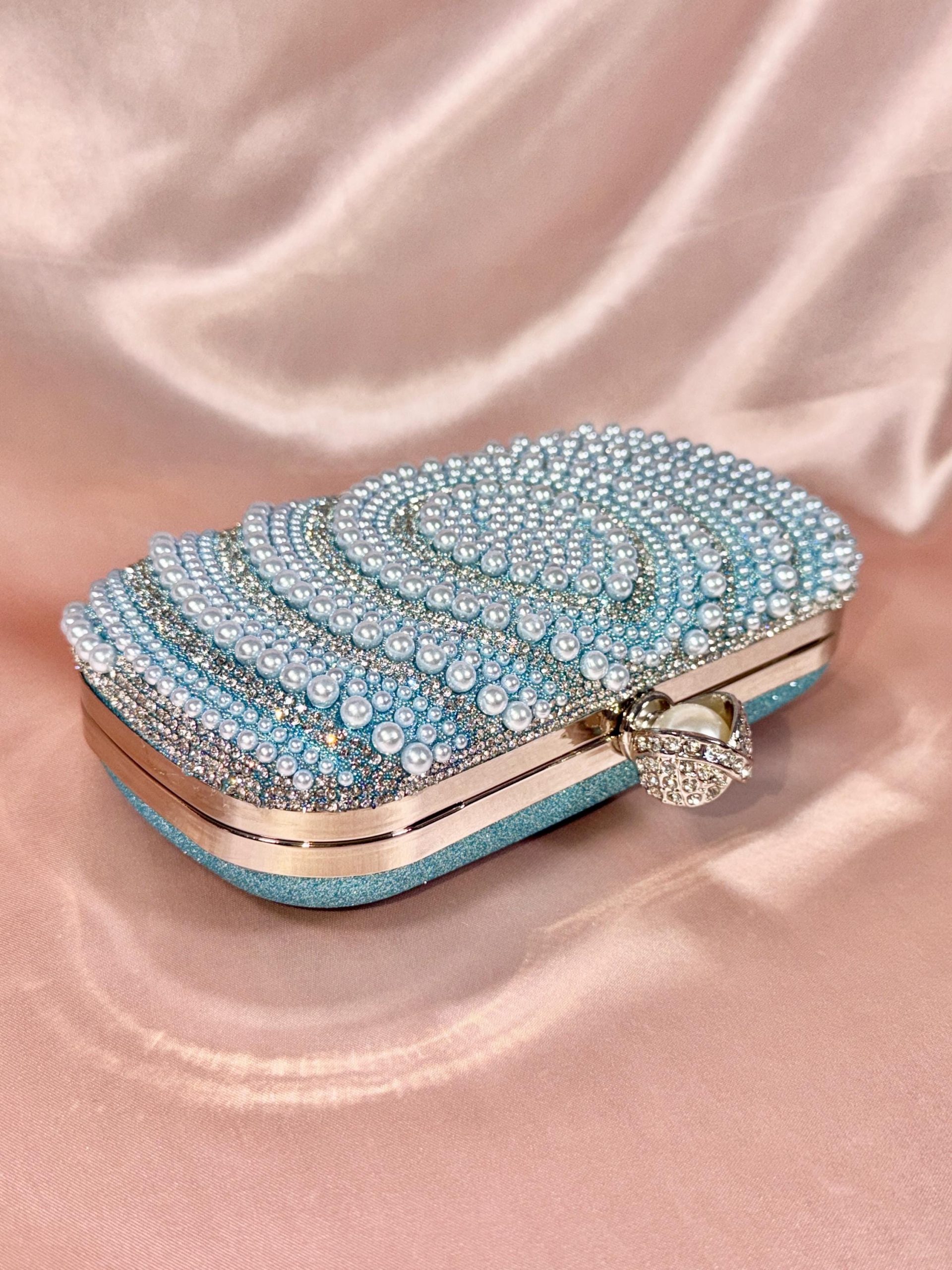 Pink Pearl Clutch Purse – Beaded Clutch Bag