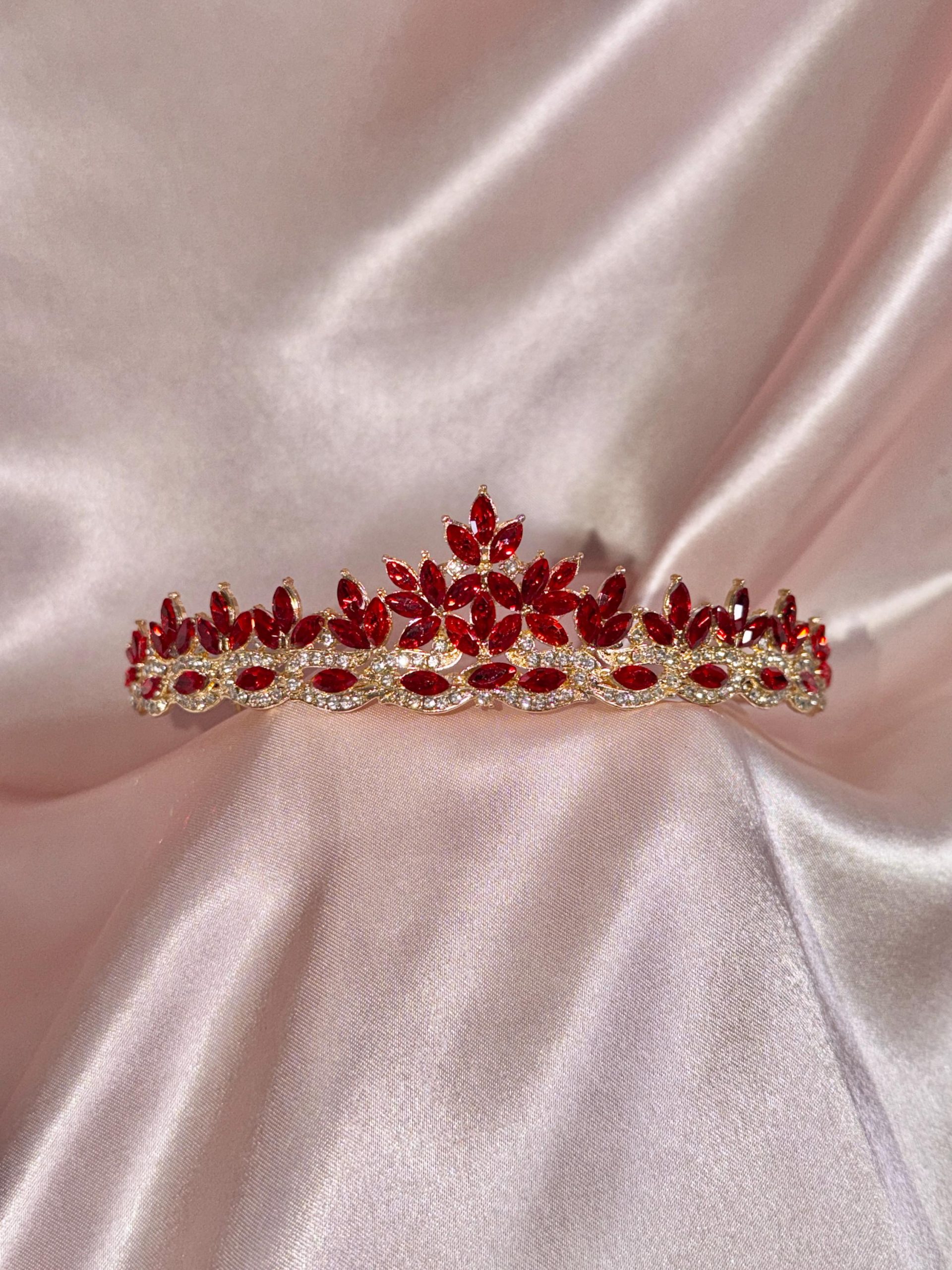 Pink Crystal Tiara Crown – Wedding Tiara