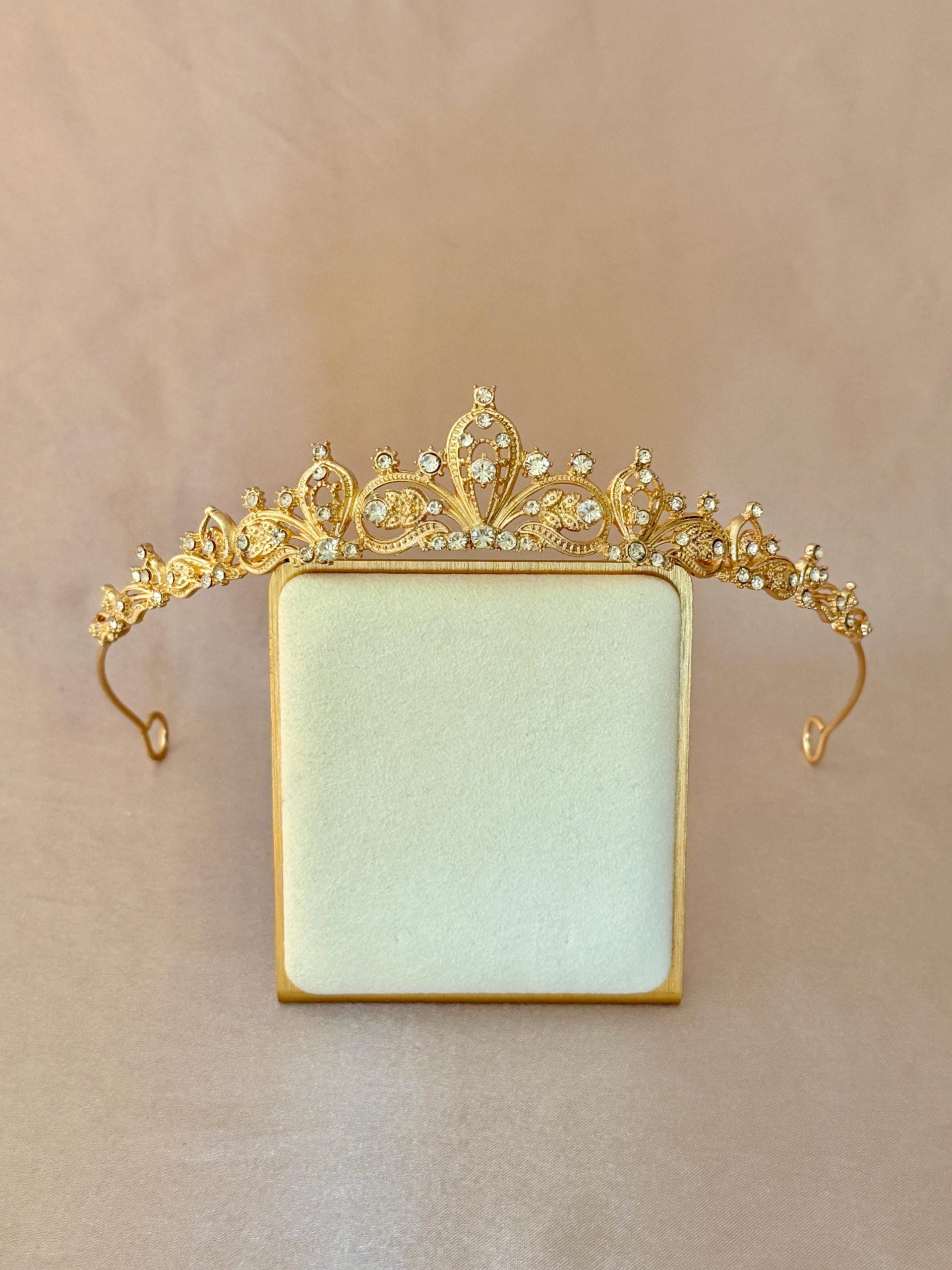 Gold Crystal Tiara Crown – Wedding Tiara for Brides