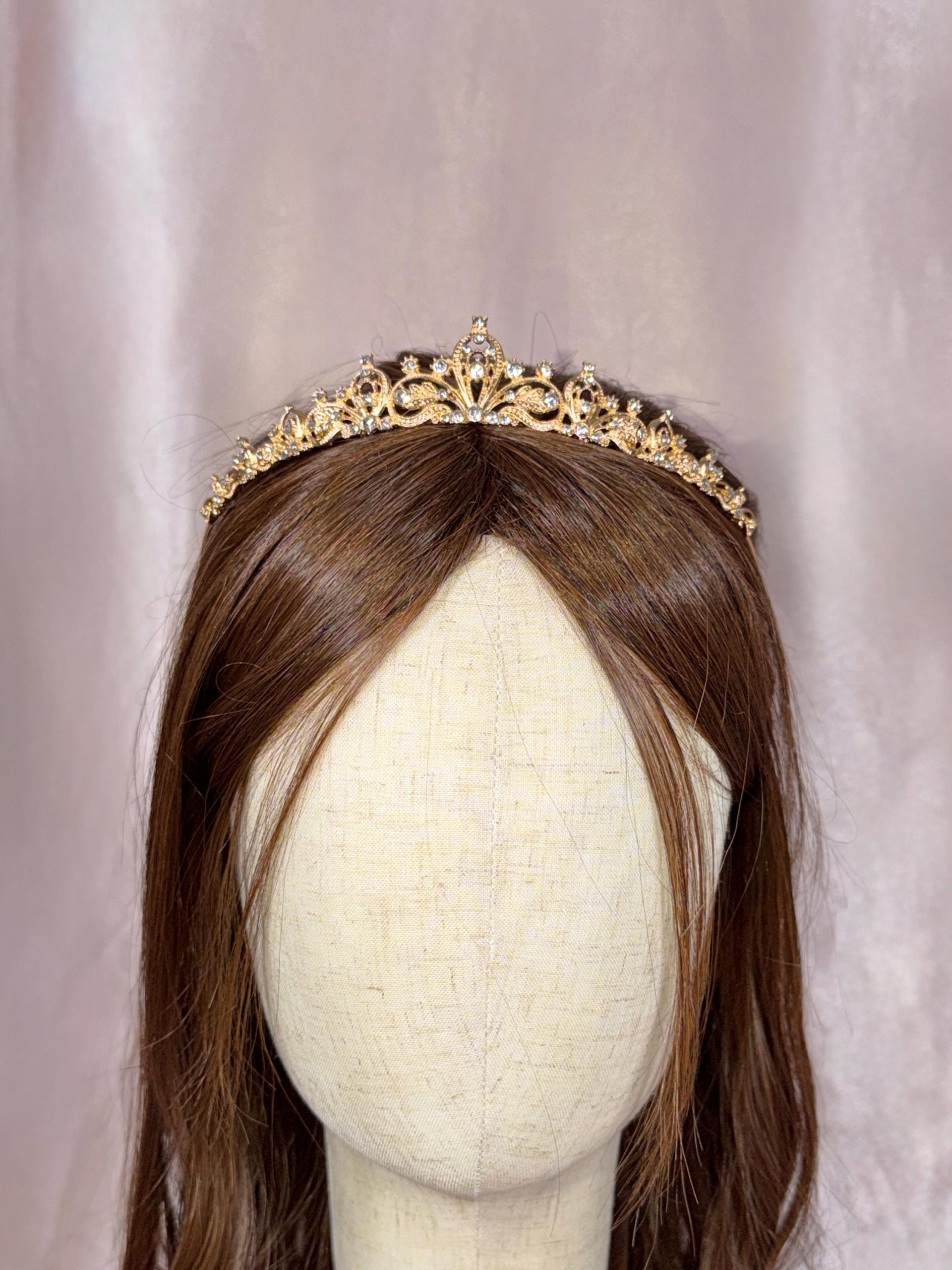 Gold Crystal Tiara Crown – Wedding Tiara for Brides