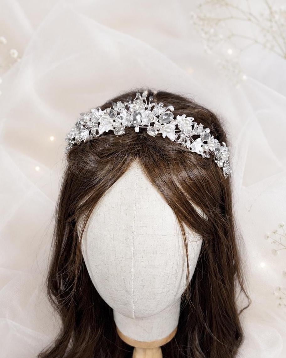 Silver Pearl Bridal Tiara
