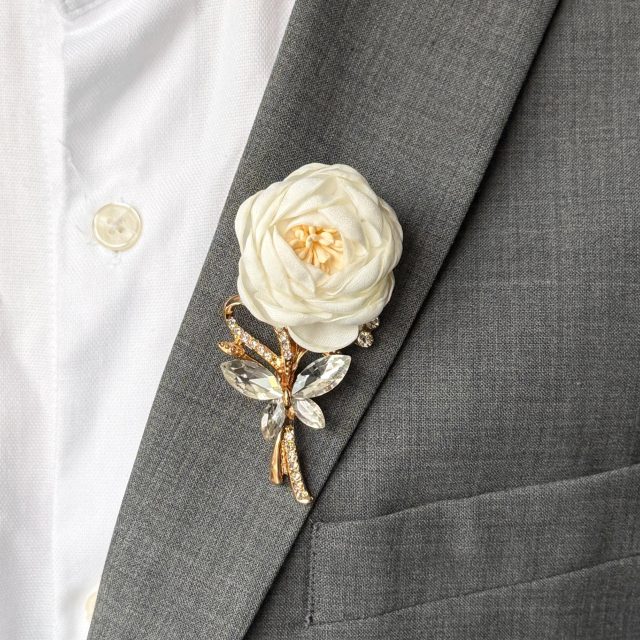 White Flower Boutonniere