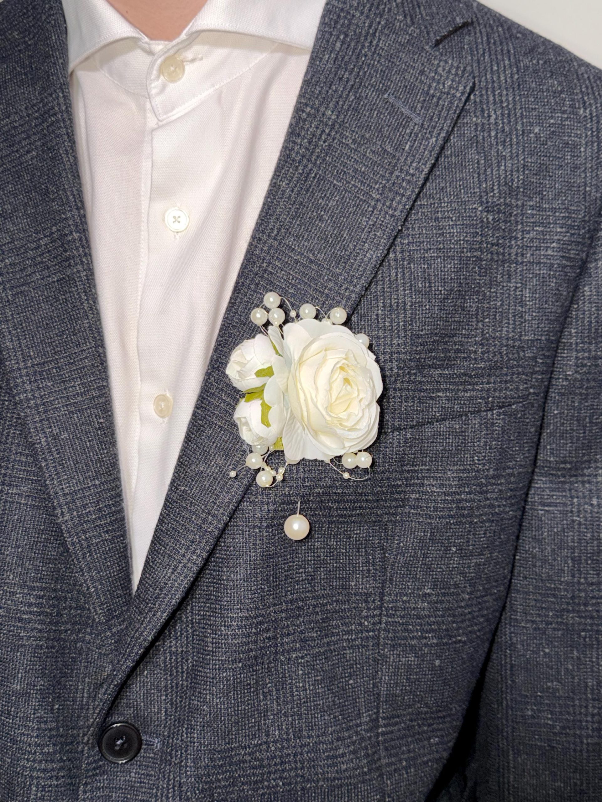 Wrist Corsage Bracelet and Boutonniere Set