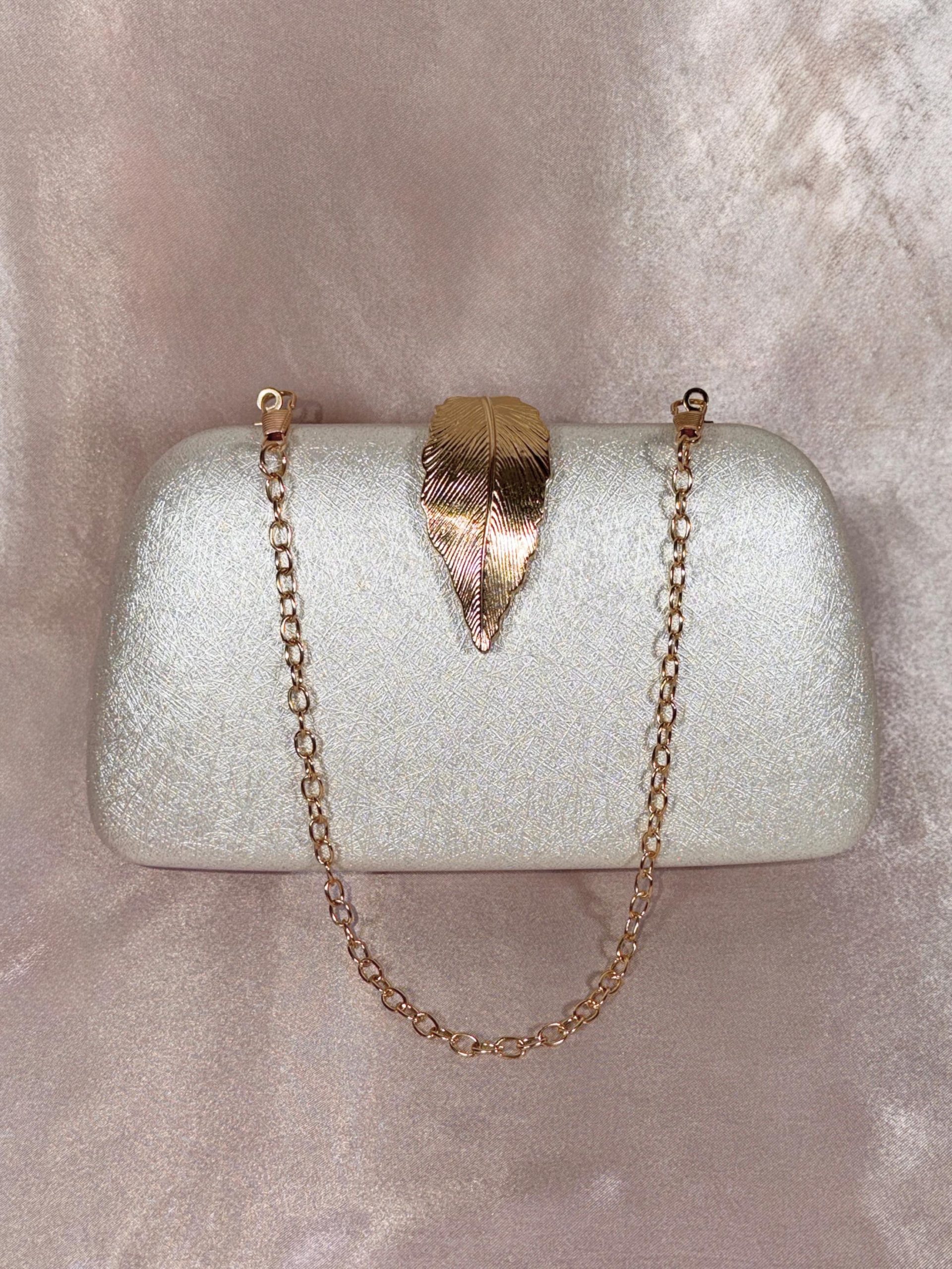 White Shimmer Clutch